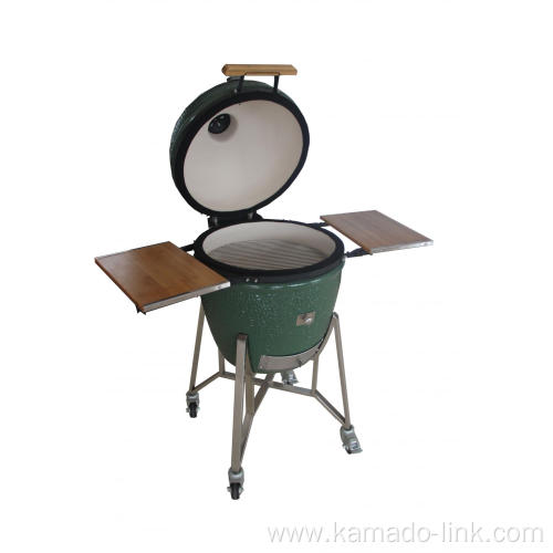 Ceramic Kamado Grill With Stainless Steel Carts